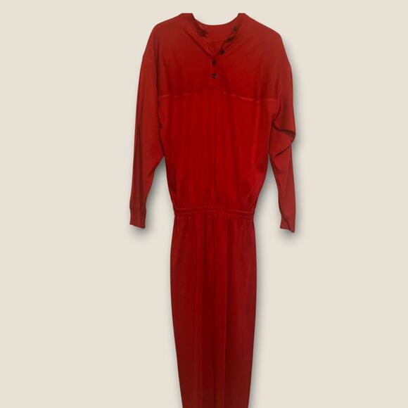 Vintage/Retro Dresses & Skirts - Vintage 80s Vibrant Red Knit Dress